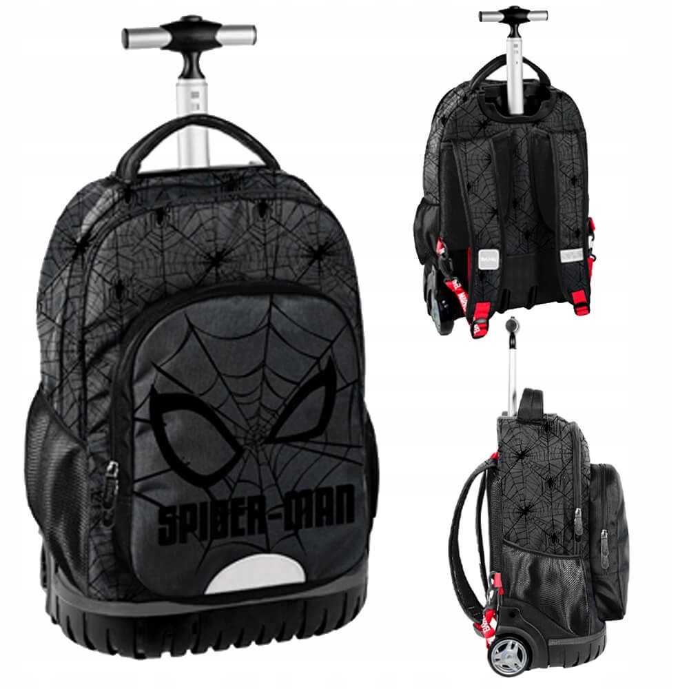 SPIDERMAN ŠKOLSKÝ BATOH NA KOLESÁCH SPIDER MAN VEĽKÝ ČIERNY PEVNÝ